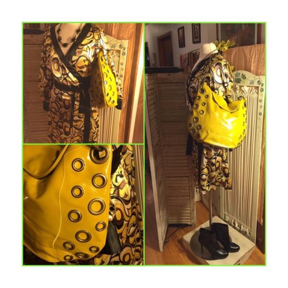 CHI by Falchi Mustard Grommet Hobo Bag - Picture 9 of 9